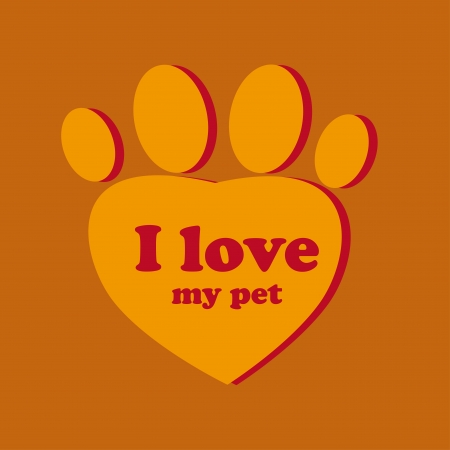 i love my pet over orange background vector illustration のイラスト素材