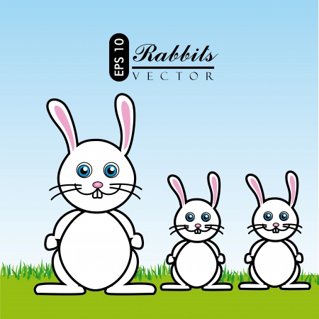 rabbit design over sky background vector illustration のイラスト素材
