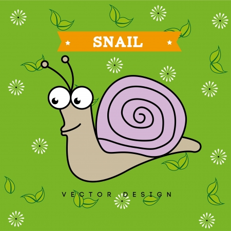 snail design over green background vector illustration のイラスト素材