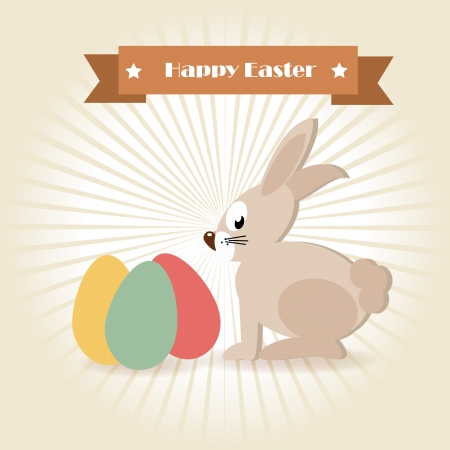 happy easter over pink background vector illustration のイラスト素材