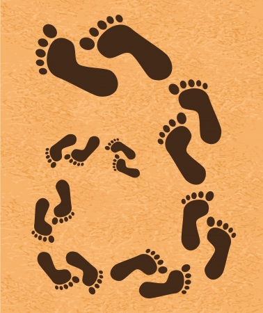 footprints design over vintage background vector illustration のイラスト素材