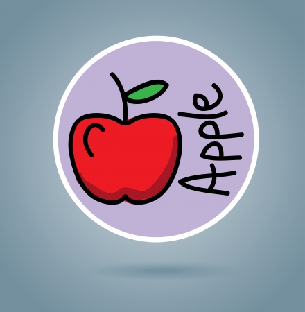 apple design over blue background のイラスト素材