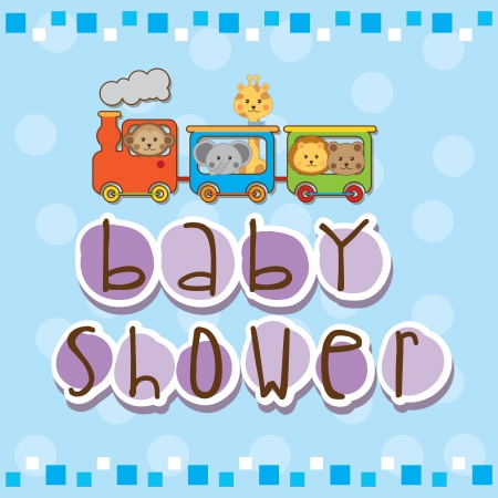 baby shower over blue background のイラスト素材