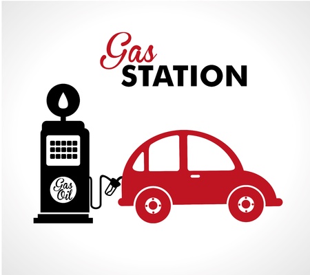 gas station over white backgroundのイラスト素材