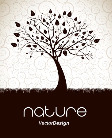 nature design over vintage background vector illustration のイラスト素材