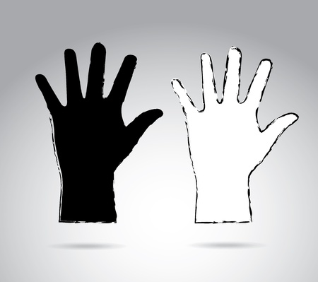 hands stop isolated over gray background. vectorのイラスト素材