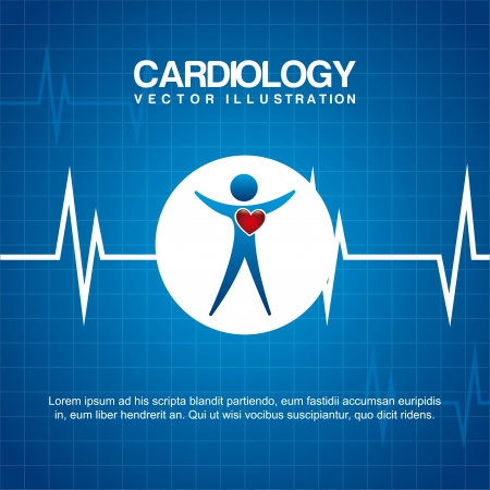 cardiology design over blue background vector illustration のイラスト素材