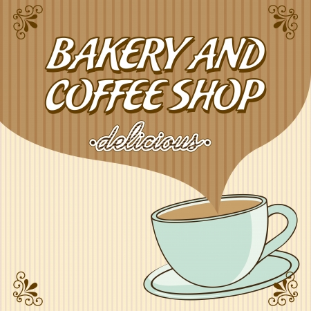 bakery and coffee over lineal  background vector illustration のイラスト素材