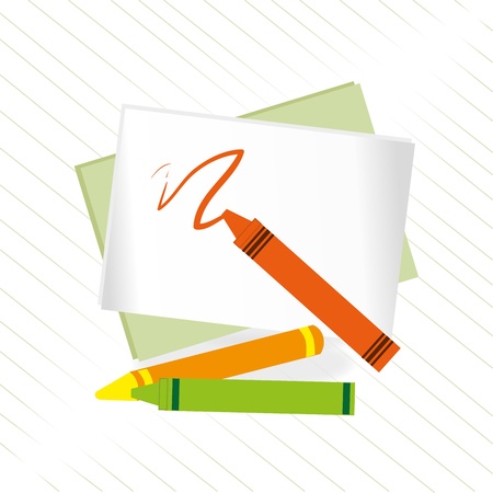 colored pencils over white background vector illustration のイラスト素材