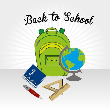 back to school over gray background vector illustration のイラスト素材