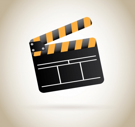 clapper design over beige background vector illustrationの写真素材
