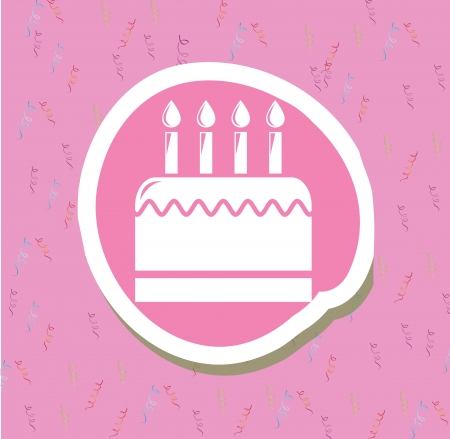 cake design over pink background vector illustration の写真素材