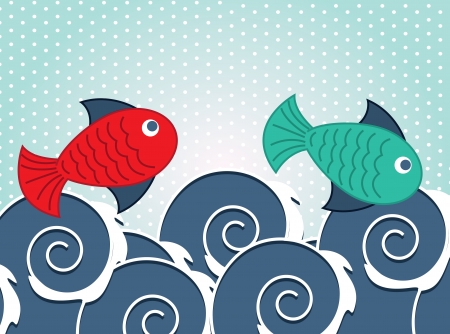 fish design over dotted background vector illustrationの写真素材