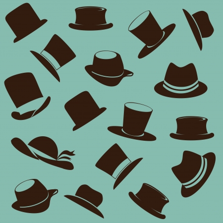 hats icons over blue background vector illustrationの写真素材