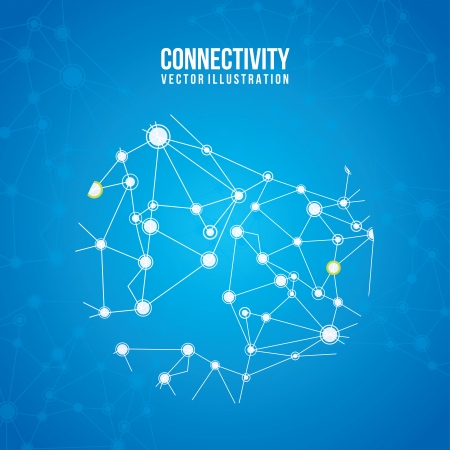 connectivity design over blue  background のイラスト素材