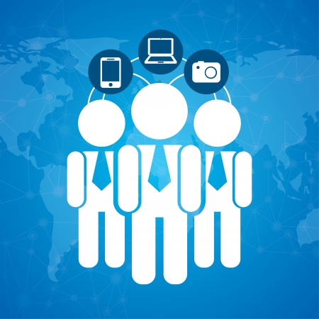 human resources over blue background のイラスト素材