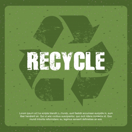 recycle label over green background のイラスト素材