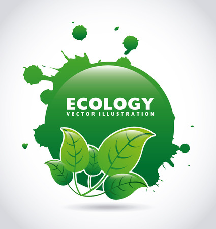 ecology label over gray background のイラスト素材