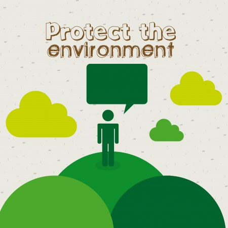 protect the environment over white background   のイラスト素材
