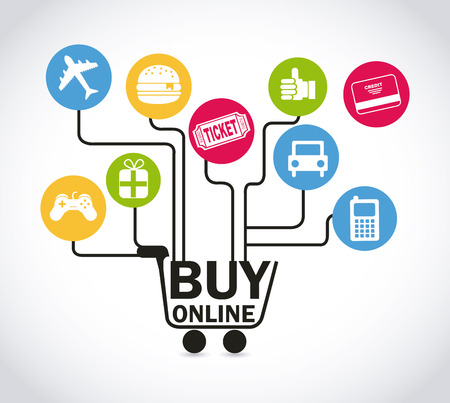 ecommerce design over  gray background vector illustration のイラスト素材