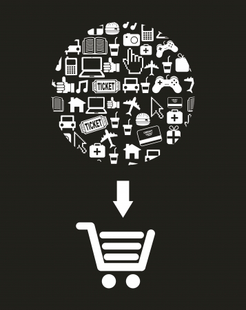 ecommerce design over black background vector illustration のイラスト素材