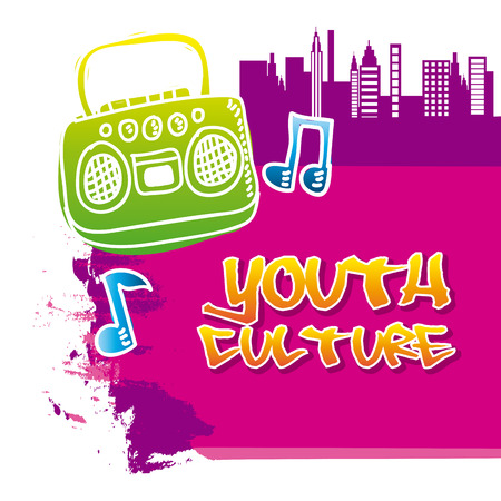 youth culture over white background vector illustrationのイラスト素材