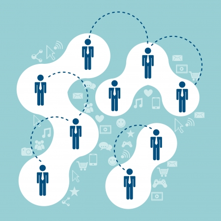 Connectivity people over blue background  vector illustrationのイラスト素材