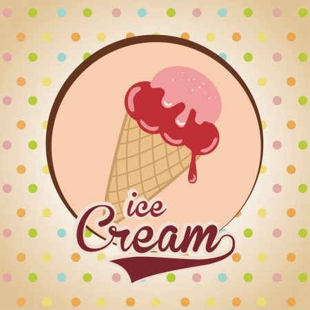 ice cream design over dotted background vector illustration のイラスト素材