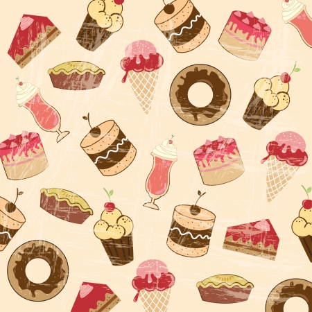 desserts icons over pink background vector illustrationのイラスト素材