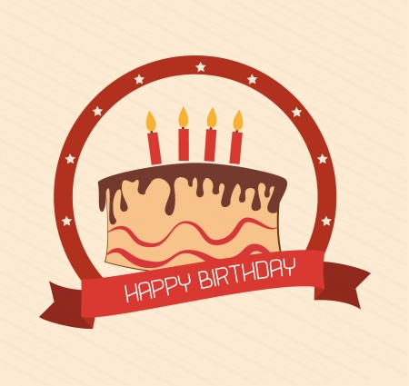 happy birthday design over pink background vector illustration のイラスト素材