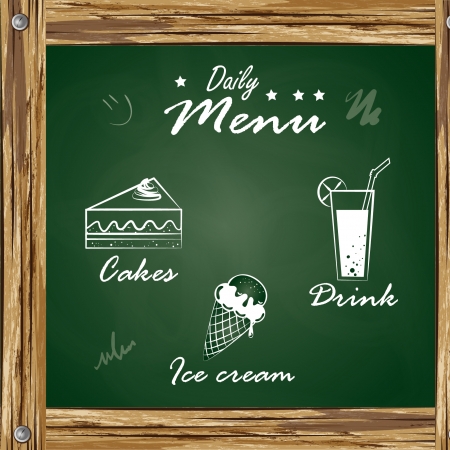 menu daily over greenboard background vector illustration のイラスト素材