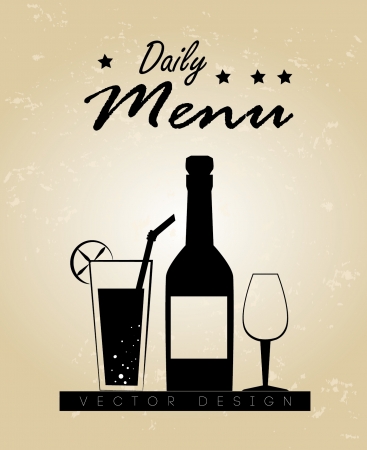 drinks menu  over beige background vector illustration のイラスト素材