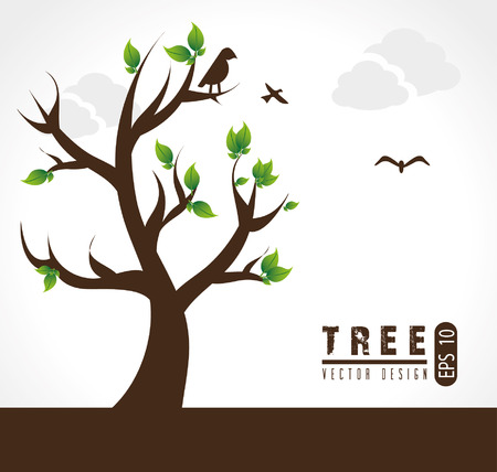 tree natural design over gray background vector illustration のイラスト素材