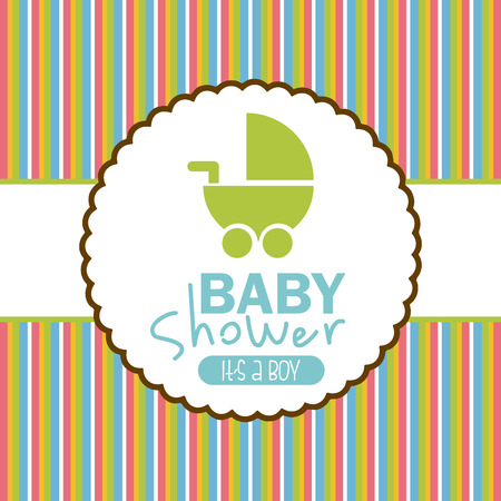 baby shower design over lineal background vector illustration のイラスト素材