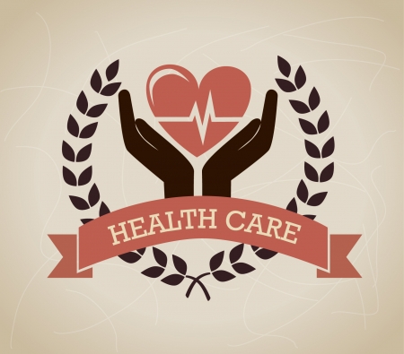 health care  over beige background vector illustration  のイラスト素材