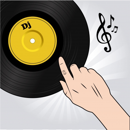 vinyl design over gray background vector illustration のイラスト素材