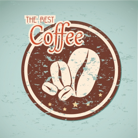 the best coffee label over blue background vector illustration のイラスト素材