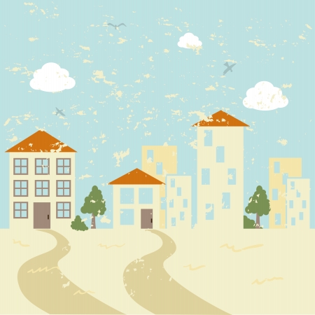city design over landscape background vector illustration のイラスト素材