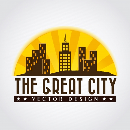 the great city over gray background vector illustration のイラスト素材