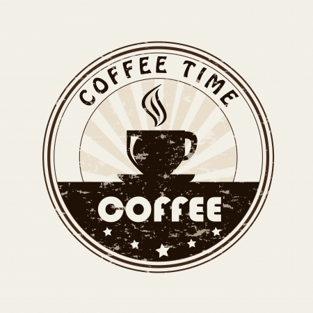 coffee time over beige background vector illustration のイラスト素材