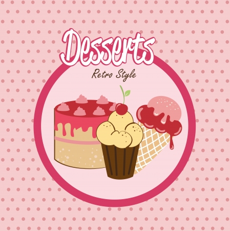 dessert design over dotted background vector illustrationのイラスト素材