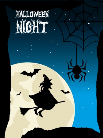 halloween icons over night background vector illustrationのイラスト素材