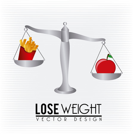 lose weight design over lineal background vector illustration のイラスト素材
