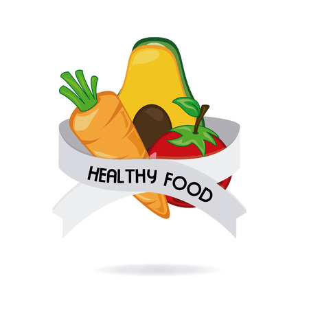 healthy food over white background vector illustration  のイラスト素材
