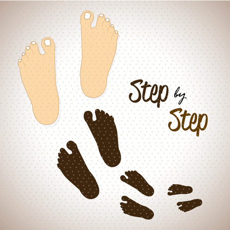 step by step design over dotted background vector illustrationのイラスト素材