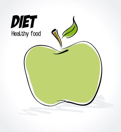 healthy food over white background vector illustration のイラスト素材
