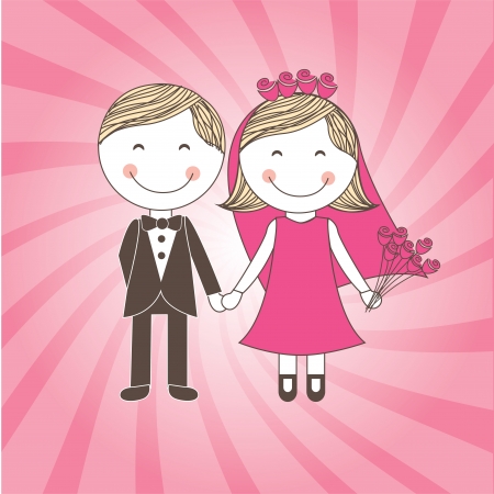 wedding design over pink background vector illustration   のイラスト素材