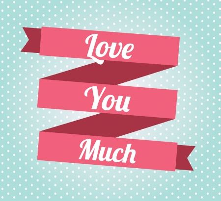 Love ribbon over dotted background vector illustrationのイラスト素材