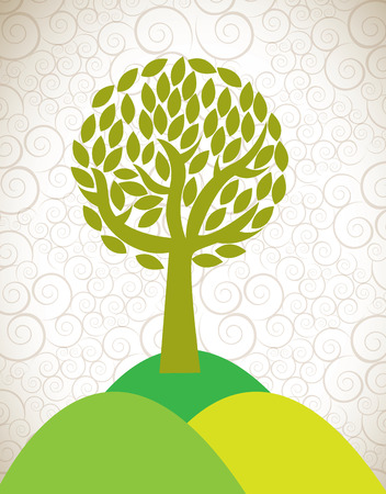 tree natural design over pattern background vector illustration のイラスト素材