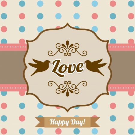love design over dotted background vector illustration のイラスト素材